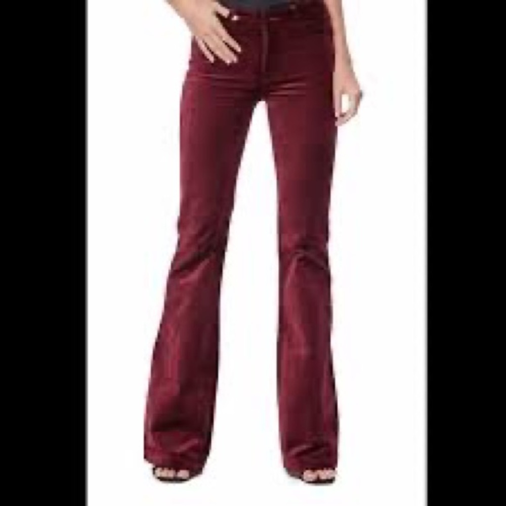 NWOT Paige high rise Genevieve burgundy pants 28